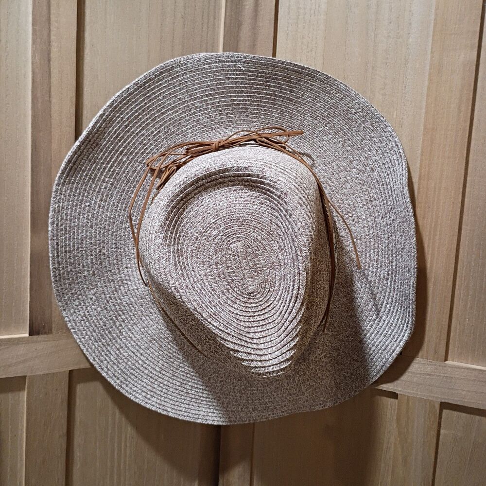 Gray/brown western boho hat turquoise - Picture 4 of 5